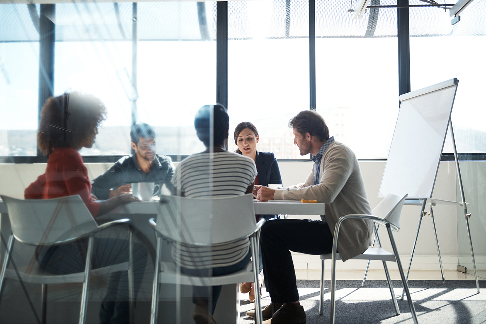 Group of coworkers having a meeting